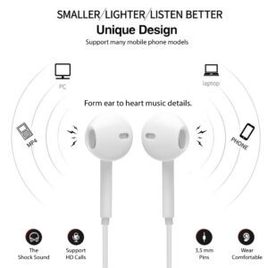 Hitage Big Bass 331 Best Super HD Clear Sound Wired earphone Headset with Mic (White, In the Ear)