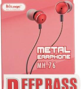 Hitage MH-76 Deep Bass Metal Wired Earphone Headset in the ear  (Red)