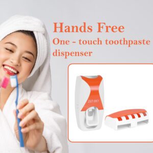 Automatic Toothpaste Dispenser and Toothbrush Holder Bathroom Dust-Proof Toothpaste Dispenser Kit /Toothbrush Holder Sets.