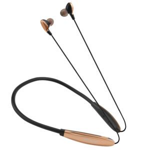 Hitage NBT-826 Neckband in Ear Wireless Earphones with Mic Bluetooth & Wired Headset  (GOLDEN, In the Ear)