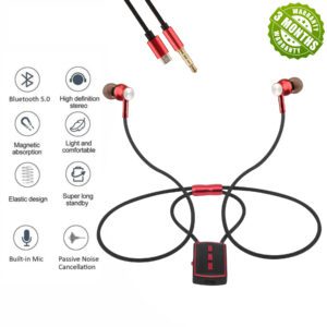 Hitage NBT-4531 COMFORTABLE WIRELESS NECKBAND Bluetooth Headset  (Red, In the Ear)