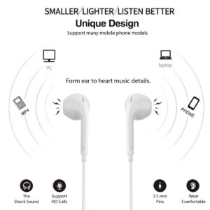 VIPPO VHB-8 STEREO MUSIC Compatible ALL 3.5 mm jack MOBILE PHONES Wired Headset  (White, In the Ear)