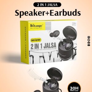 Hitage Jalsa 2 IN 1 Speaker + Earbuds Bluetooth Earbuds BTS-431 30 hrs Backup Multi-Function Headphones Sound