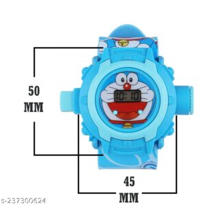 Kids Watch 24 Cartoon Character Projector Watch Automatic Digital Display Light Wrist Led Watch for Kids(Doremon)