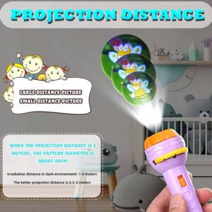 24 Patterns Projector Flashlight Torch, Kids Projection Light Toy Education Learning Night Light Before Going to Bed Best Gift for Kids