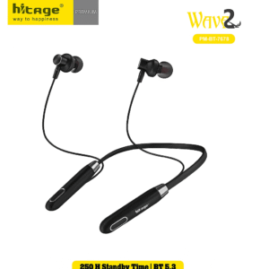 Hitage NBT- 7678 Back Neckband Bluetooth with Mic  (Black, In the Ear)
