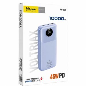 Hitage Voltriax PB-529 10000mAh Power Bank | 45W PD Fast Charging | Digital LED Display | Premium Portable Charger