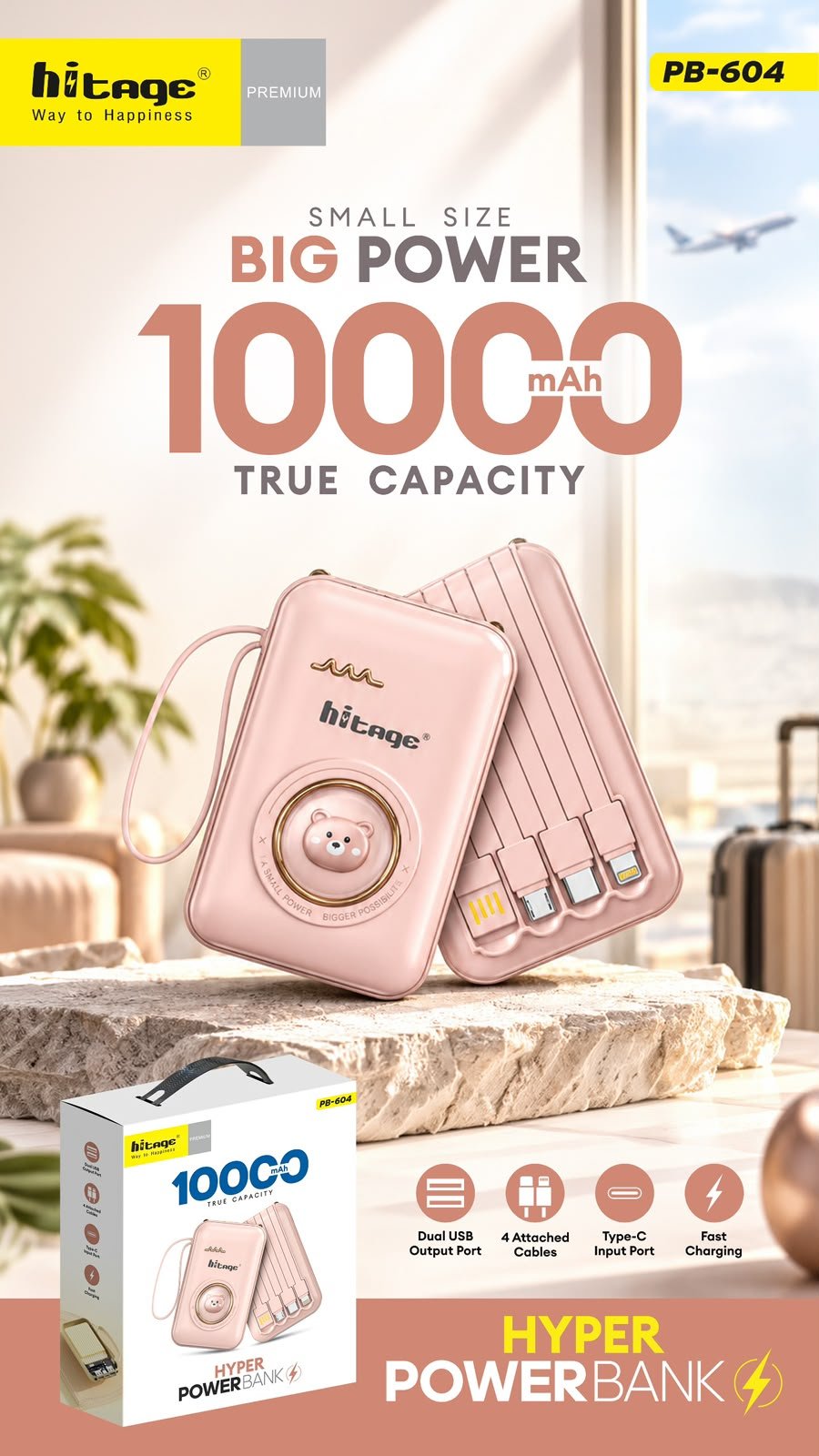 PB-604 Hitage Power Bank(10000mAh) - Image 4