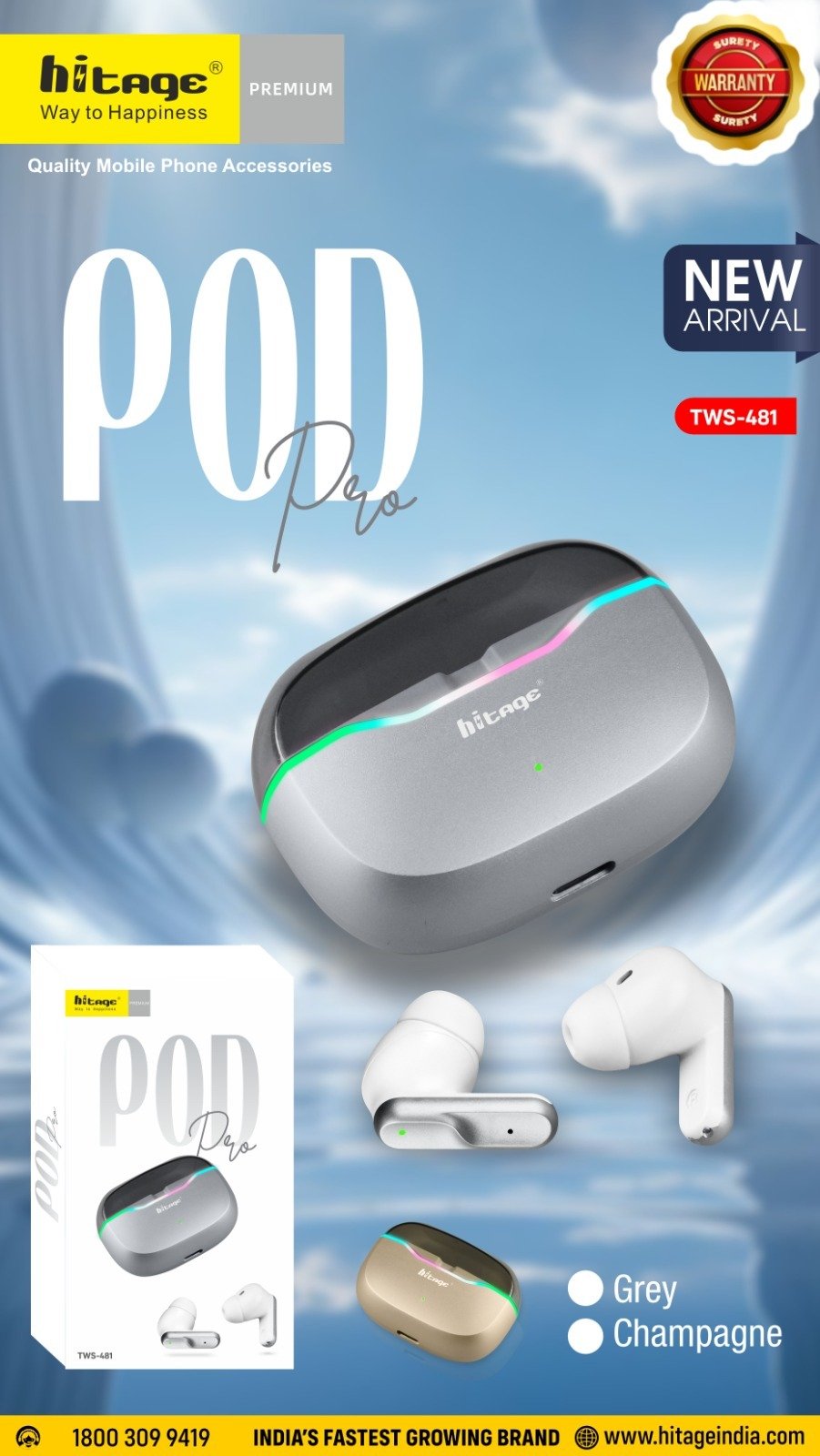TWS-481 Hitage Wireless Earbuds - Image 6