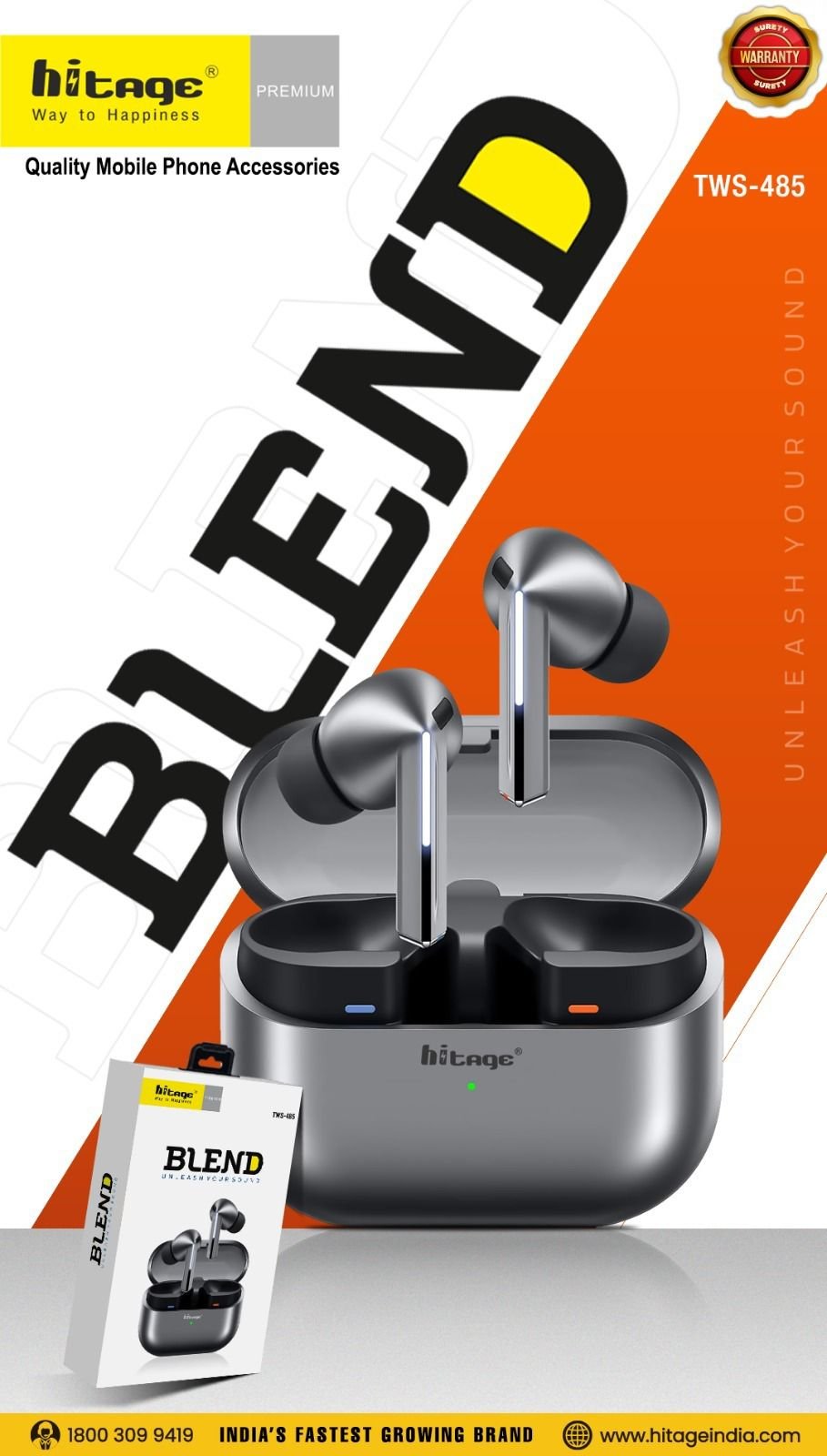 TWS-485 Hitage Wireless Earbuds - Image 3